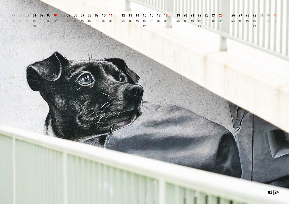 Kalender Karlsruhe 2024 Kalenderblatt Februar: Brücke Michelinstraße / Durmersheimer Straße
