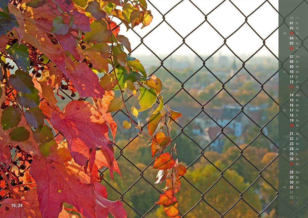 Kalender Karlsruhe 2024 Kalenderblatt Oktober: Turmberg Durlach
